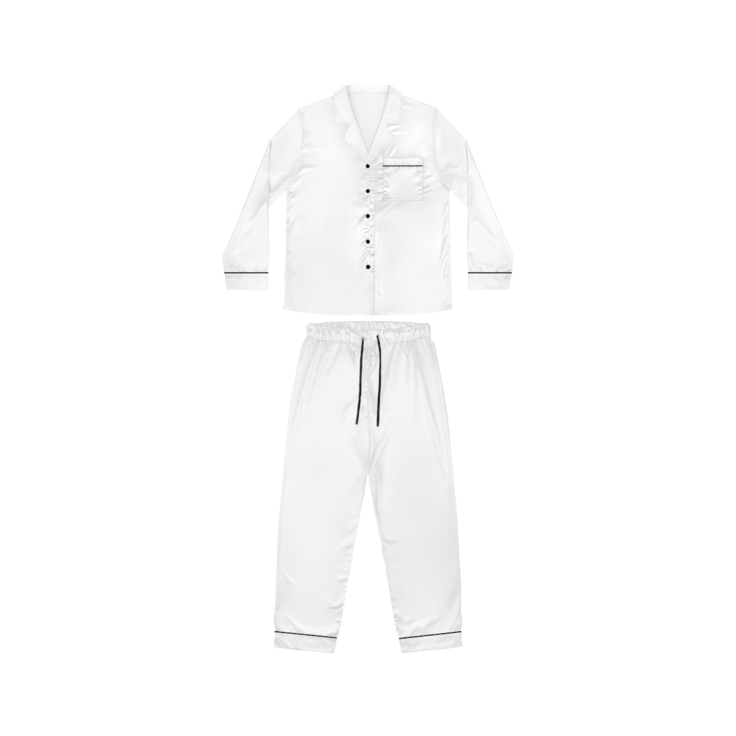 White Luxurious Female Satin Pajamas
