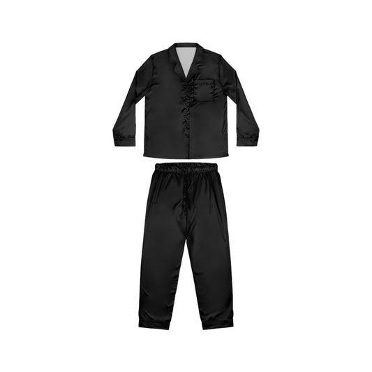 Black Luxurious Female Satin Pajamas